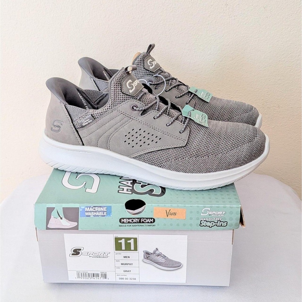 New Skechers S Sport Men's Murphy Slip On Sneakers Shoes Gray Size 11